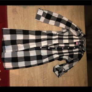 PINK plaid button up dress